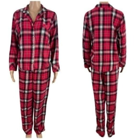 Victoria's Secret Other - Victoria’s Secret Plaid Pajama Set Size Medium Night Shirt And Pants